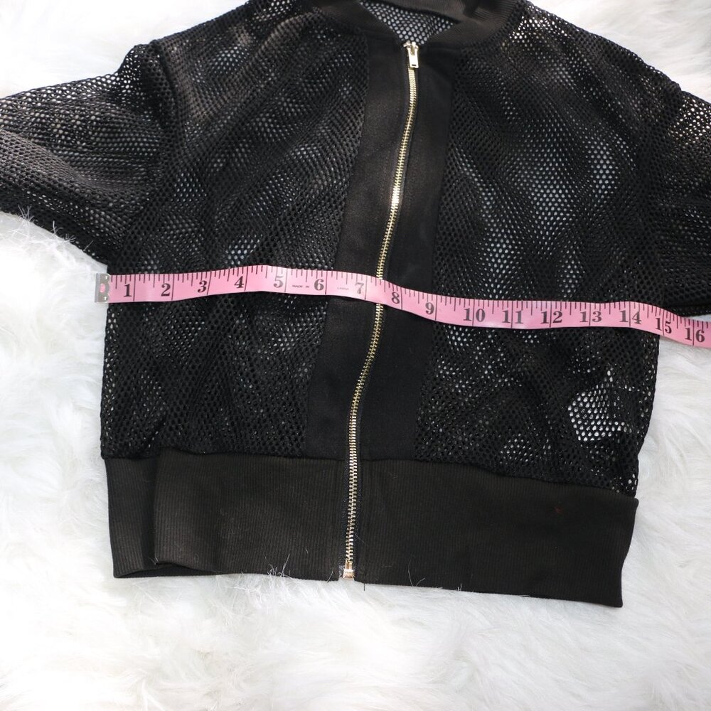SHEIN Essence Zip-Up Mesh Bomber Jacket – Black 🖤 - Picture 6 of 6